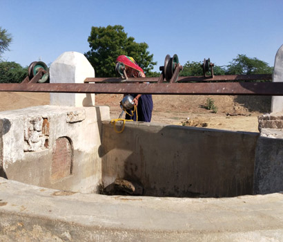 Dug well at Davri village providing drinking water to community