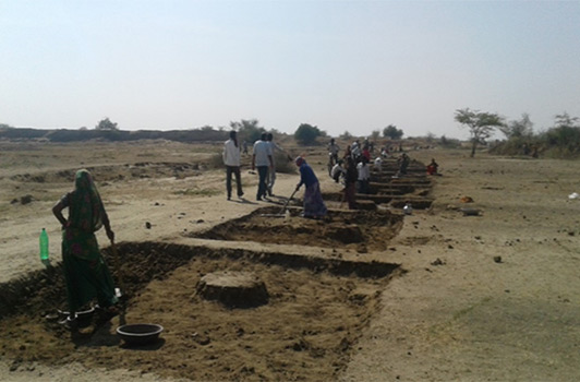 Thoryari pond site during MGNREGA work in 2019