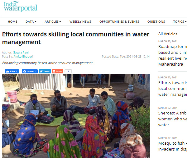 Efforts towards skilling local communities in water management